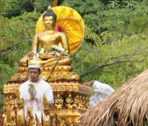 Although visitors and locals look forward to the water splashing activities, Songkran is largely about paying respect to family and to Buddhist tradtions // (c) 2011 Monica Poling