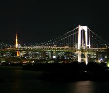 With its stunning waterfront views of the Tokyo Skyline and the Rainbow Bridge, Tokyo's Odaiba district is a popular location for date night activities. // (c) 2011 Monica Poling