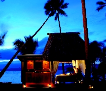 Outdoor massage bure // (c) Jean Michel Costeau Fiji Islands Resort