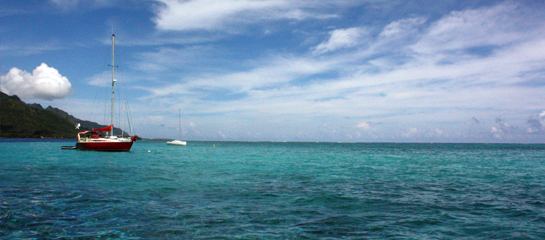 The Paul Gauguin stops in Moorea in the Society Islands. // © 2012 Mindy Poder F