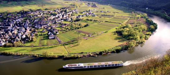 The new Scenic Crystal sails along the Moselle Gorge // (c) 2012 Scenic Cruises F