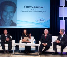 Tourism executives discuss the changing role of the travel agent at Cruise3sixty.// © 2012 CLIA
