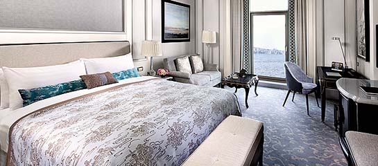Guestrooms at the Shangri-La Bosphorus, Istanbul provide city views as well as views of the Bosphorus Strait. // © 2013 Shangri-La Hotels and Resorts F