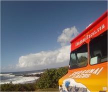The Shogunai Taco truck overloks the Hawaiian surf // (c) 2011 Shogunai Tacos