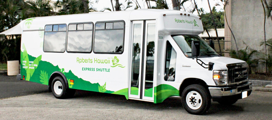 Roberts Hawaii has added a commissionable roundtrip Kona International Airport shuttle service on Hawaii Island. // © 2012 Roberts Hawaii F