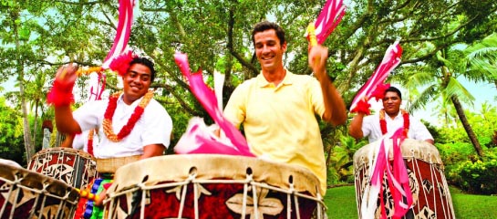 The Polynesian Cultural Center is promoting new hands-on guest activities such as drumming. // © 2012 Polynesian Cultural Center F