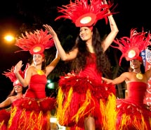 Tahitian dancers perform at the Pan-Pacific Festival’s Waikiki block party. // © 2012 Pan Pacific Festival