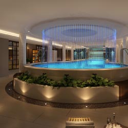 Guests can spend downtime swimming in the  ship’s indoor pool. // © 2013 Century Cruises