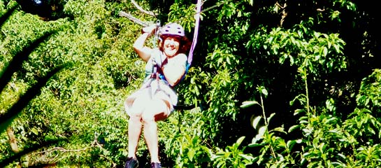 The writer on one of Buenavista Lodge & Adventure’s canopy tours. // © 2013 Irene Middleman Thomas F