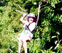 The writer on one of Buenavista Lodge & Adventure’s canopy tours. // © 2013 Irene Middleman Thomas