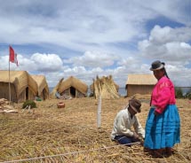 The Uros people live a traditional lifestyle on their floating islands. // © 2011 Janeen Christoff