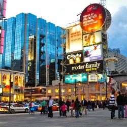 Yonge-Dunda Square, one of Toronto’s main centers // © 2013 Suranga Weeratunga