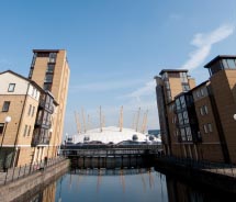 1. The Prime Meridian passes near this structure, which now houses entertainment venues. Originally called the Millennium Dome, what is the building’s current name? // © 2011 Chris Eason