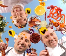 From top left, clockwise: Chefs Marron, Dolinky and Bazirgan.// © 2012 Kimpton Hotels & Restaurants