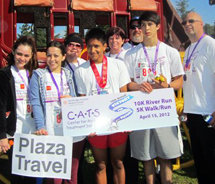 Plaza Travel employees Sandra Sparks, Lauren Cardova and Denise Schaefer join friends and family at the CATS 5K. // © 2012 Sandra Sparks