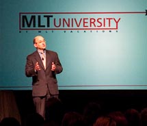 MLT’s Ken Pomerantz broke news regarding MLT and United Vacations at the three-day conference. // © 2010 MLT VACATIONS